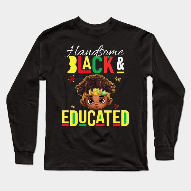 Pretty Black & Educated African American Black History Month Long Sleeve T-Shirt by Jhon Towel